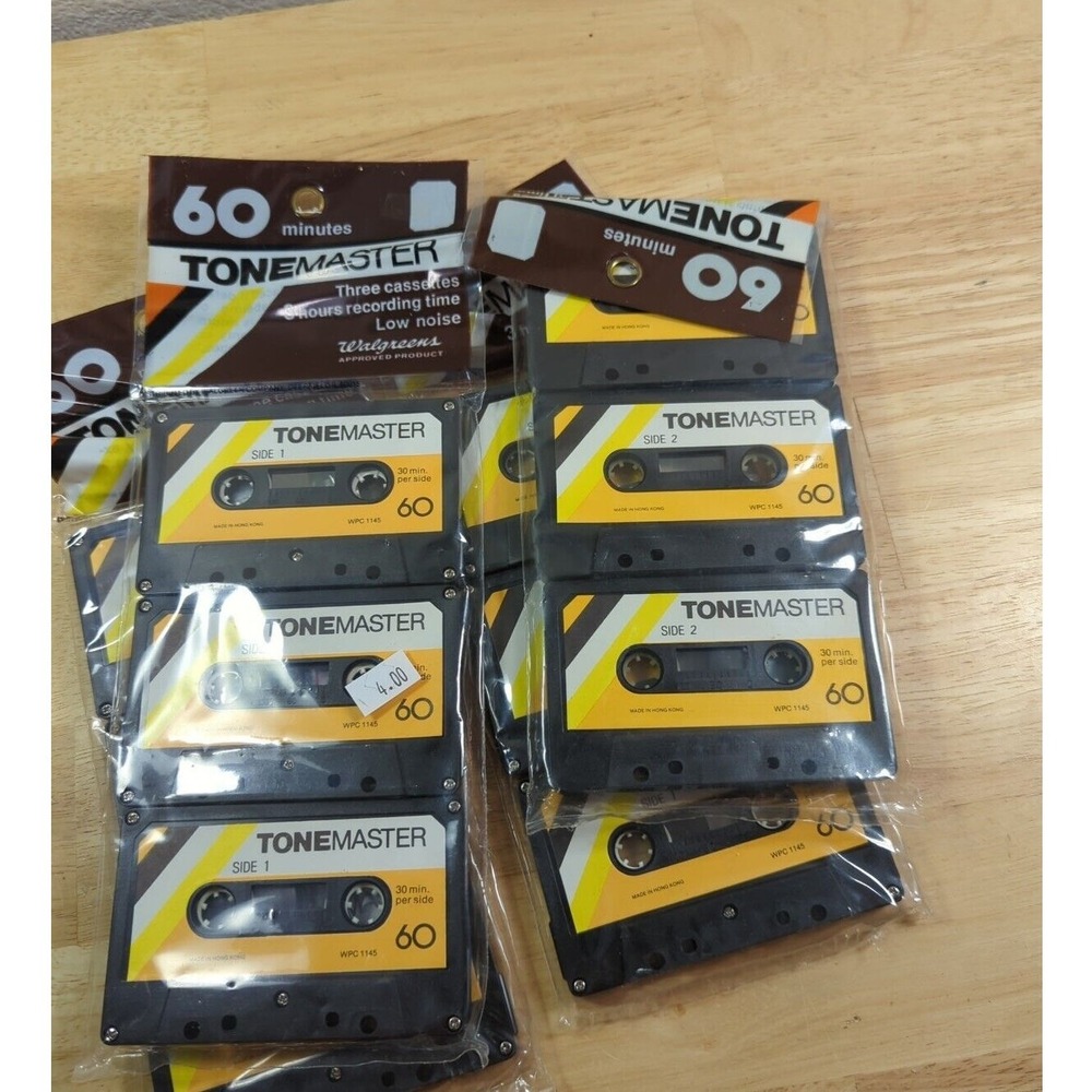 ToneMaster 60 minute Cassette Tapes, Low Noise,‎ Normal Position! New 4 packs